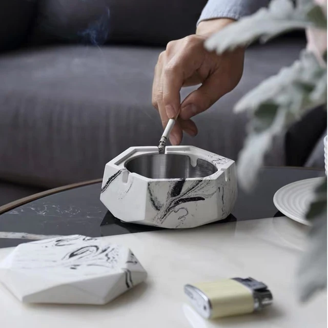 大理石 灰皿 セール価格】大理石 応接セット 灰皿 ライター 煙草入れ
