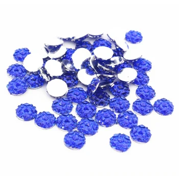 

New Fashion 8mm 40pcs Blue Colors Natural Baroque Style Flat back Resin Cabochons For Bracelet Earrings accessories-V2-25