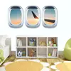 3pcs Landscape Wallpaper Airplane Wall PVC Sticker Decal  Art Mural Window View Home Decoration Living Room Wallpaper ► Photo 1/6