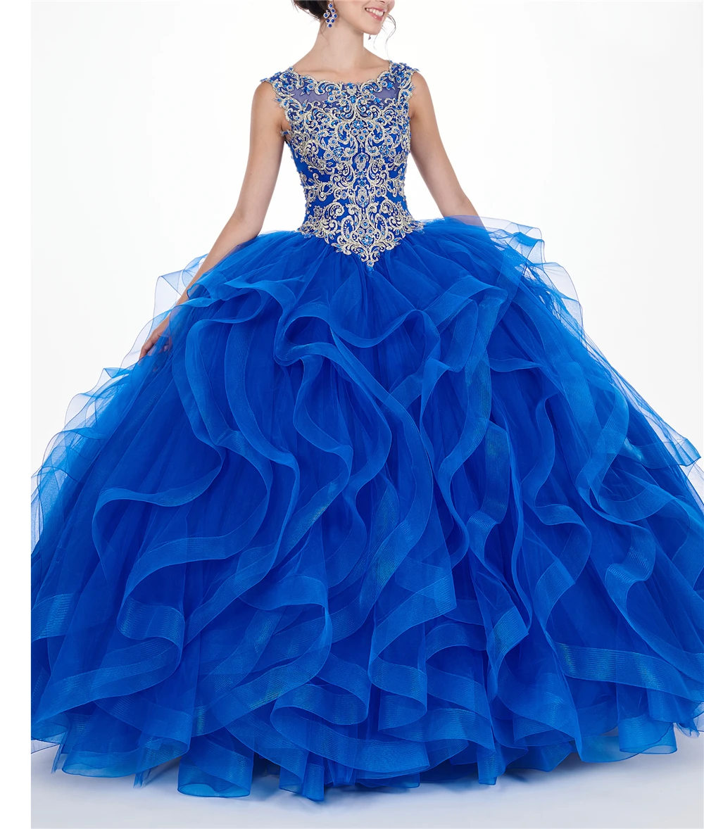 Сверкающее синее платье Vestido Robe De Sweet 16 платье с глубоким вырезом vestido de 15 Anos Vestidos De Quinceaneras платья с жакетом