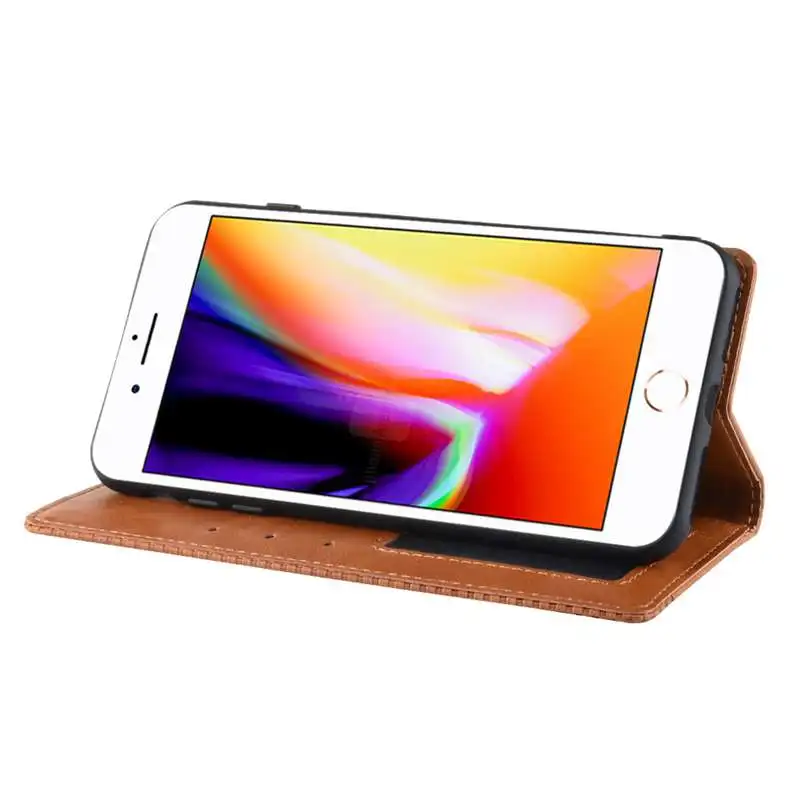 Чехол с откидной крышкой для iPhone 7 8 Plus чехол Магнитный коса из искусственной кожи чехол-бумажник чехол для iPhone 7 8 Plus iPhone7 iPhone8 сумка