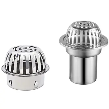 

160mm Round Steel Outdoor Floor Drain Cover & Stainless Steel Balcony Roof Large Displacement Anti-Blocking Floor Drain