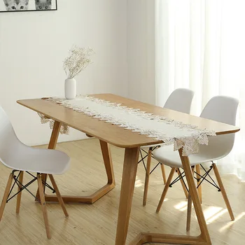 

Japan South Korea Style Table Flag Party Banquet Wedding Decorative Lace Table Cover Simple Plain Cotton Linen Table Runner