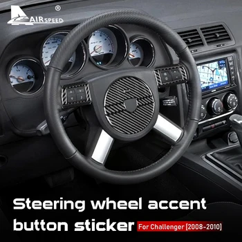 

AIRSPEED Carbon Fiber for Dodge Challenger 2008 2009 2010 Accessories Interior Car Steering Wheel Button Accent Covers Stickers