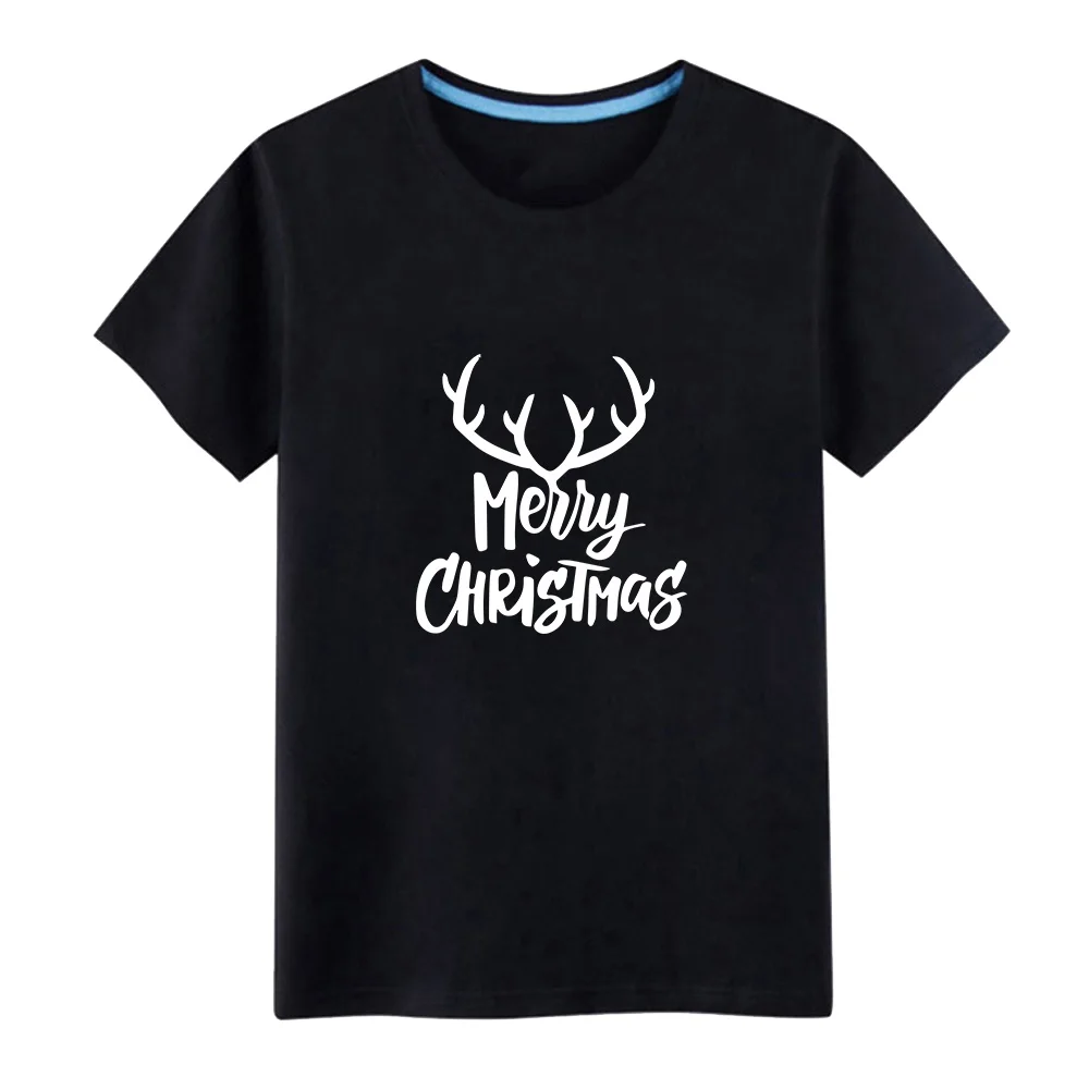 new Cartoon Christmas tree Luminous Kids T-Shirts Boy Girls Fluorescent Short Sleeves T shirt Baby Cotton Tops Ves