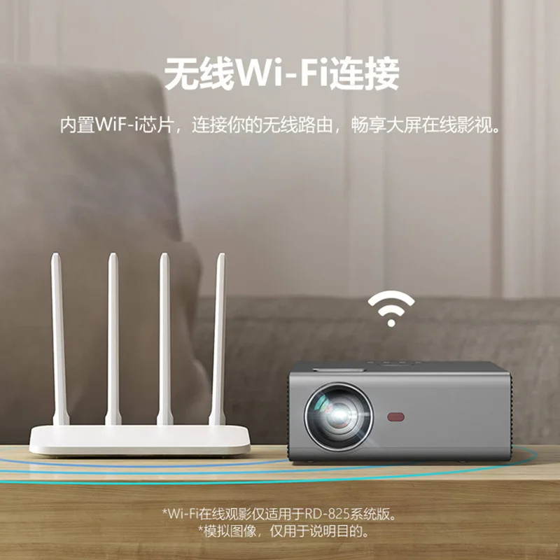 

New Projector Rd825 Household Smartphone with Screen Family Projector Portable Support High-definition 1080P