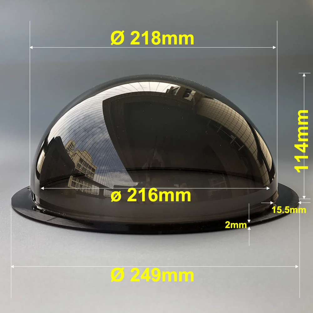 9.8 Inch Acrylic Plexiglass SMOKE CCTV Camera Dome Cover Vandal Proof