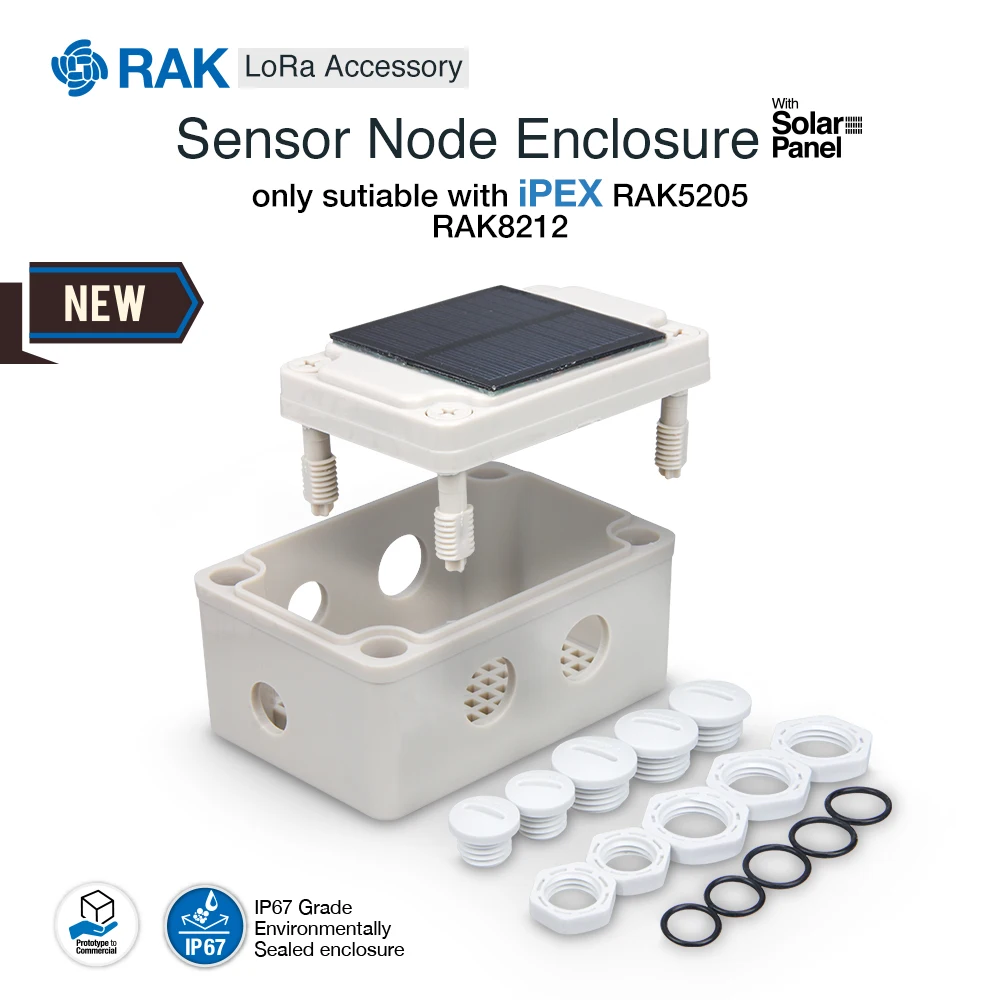 IoT Unify наружный сенсорный узловой корпус с солнечной панелью для iPEX RAK5205 Плата