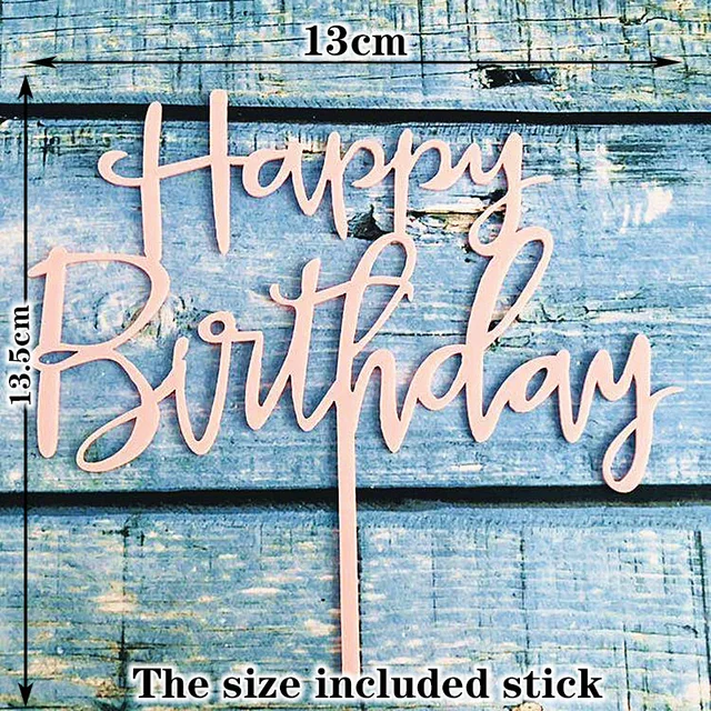 Creative Acrylic Cake Topper Happy Birthday Cake Toppers Baby Shower Party Cupcake Topper Kids Gifts and Favors Cake Decorations HBPK1