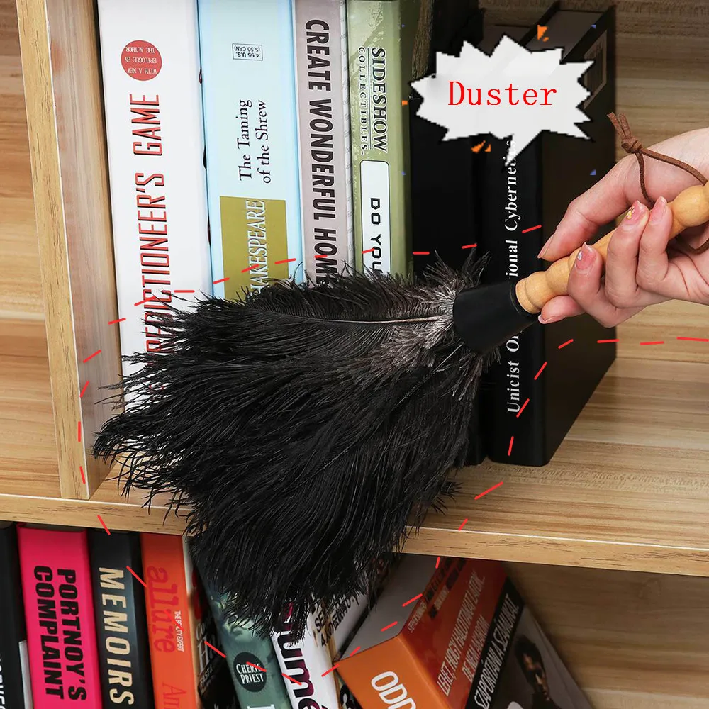 Ostrich Duster Feather Dusters with Long Plastic Handle Cleaning Brush Tool Cleaning Duster Household Cleaning Tool