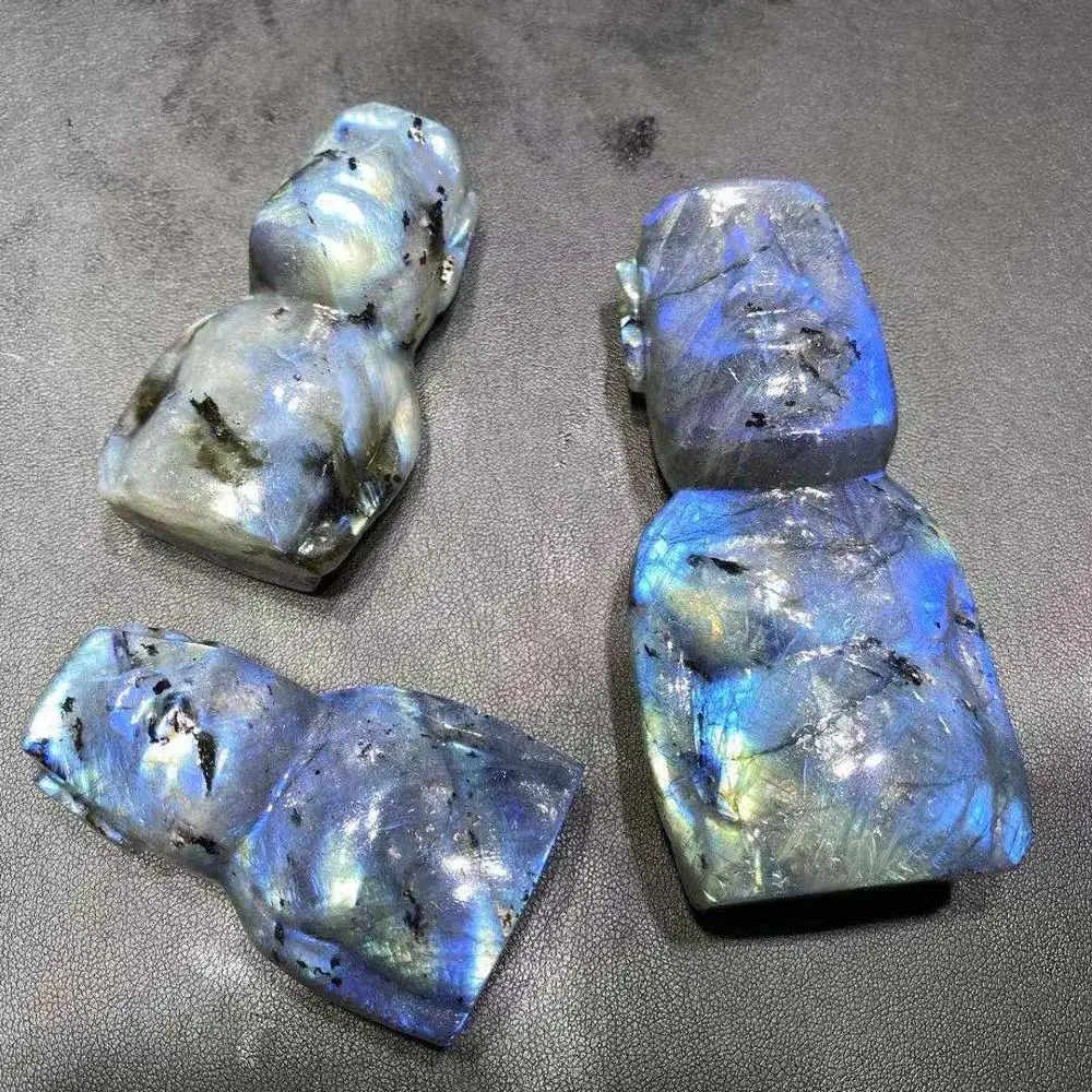 Natural crytsal human statue labradorite roman statue for home decoration