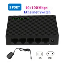 Мини 5-Порты и разъёмы 10/100 Мбит/с настольный коммутатор/Fast Ethernet сетевой RJ45 концентратор LAN/полный или полудуплекс обмен адаптера компьютера