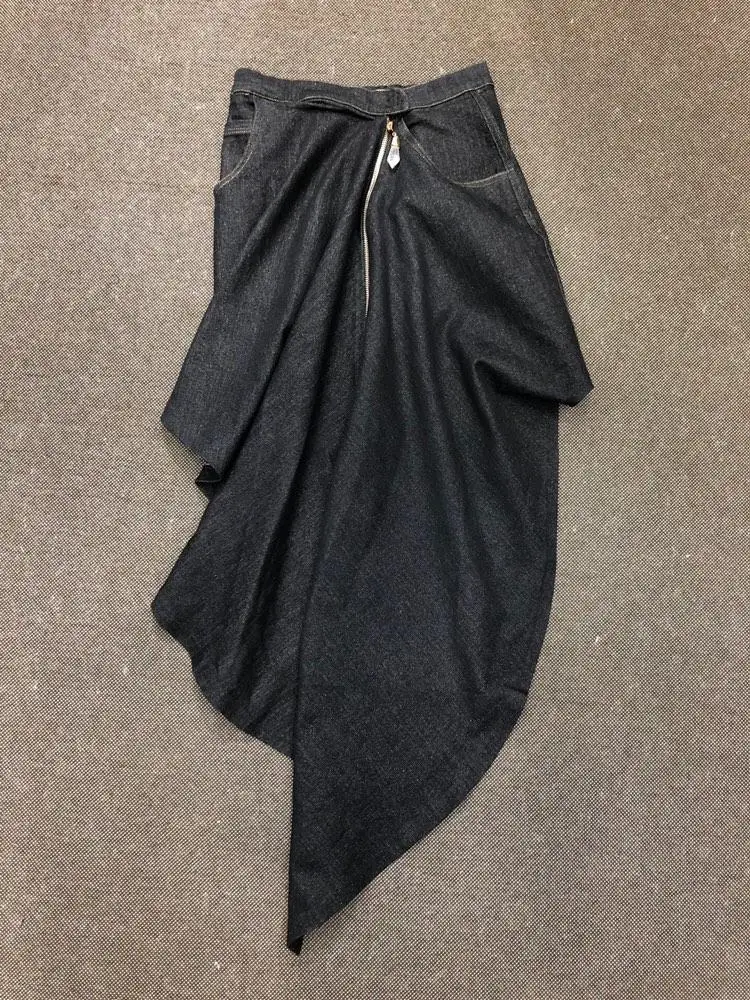 

2019 new ladies fashion sexy irregular denim skirt 0731