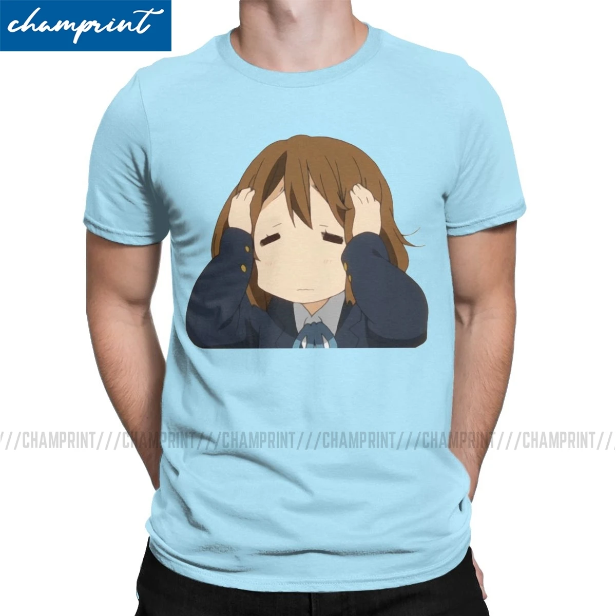 Yui Pat футболка для мужчин K-on Hirasawa японская музыка аниме смешные футболки с круглым