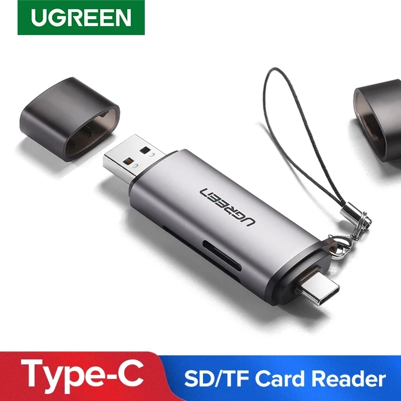 誠実】 UGREEN typec sdカードリーダー TF SD 2in1 USB3.0 高速 OTG対応 UHS-I MicroSD  USBカードリーダー カードリーダー type-c 高速データ転送 カメラ パソコン スマホ sdカード 挿すだけで typec専用 写真 転送 