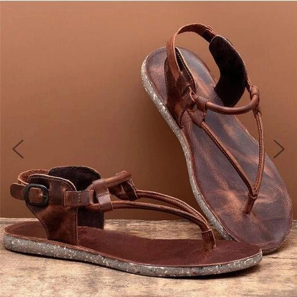 Women Shoes Fashion Sandals Summer Flat with Shoes PU Leather Gladiator Luxury Shoes Women Designers Zapatos De Mujer LP500