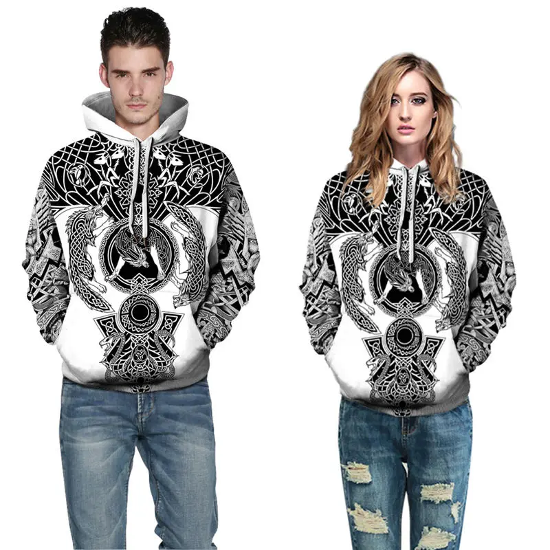 RED dragon hoodie Винтажные толстовки с принтом для мужчин и женщин, толстовка с капюшоном, 3D принт, металлический животный узор, худи, пуловеры, готический спортивный костюм, пальто унисекс - Цвет: RED dragon hoodie