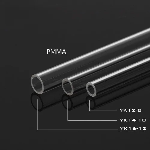 Barrow-pmma Tubo Transparente em Acrílico Transparente Rígido para Arrefecimento a Água Faça Você Mesmo 500 mm 8x12 Mm10x14 Mm12x16 mm - Imagem 2
