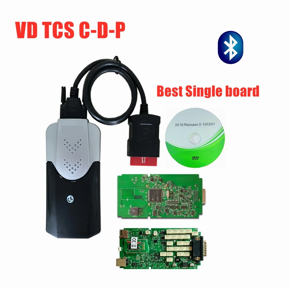 Качество A+++ черный VD TCS C-D-P сканирование для автомобиля с bluetooth 2016R0 keygen одноплатный obd автомобили Грузовики диагностический инструмент - Цвет: with bluetooth