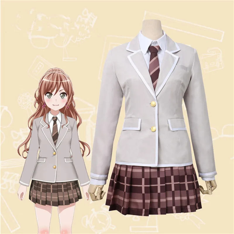 Аниме Bang Dream 2nd сезон Имаи Lisa Косплэй костюм девочек форма для средней школы
