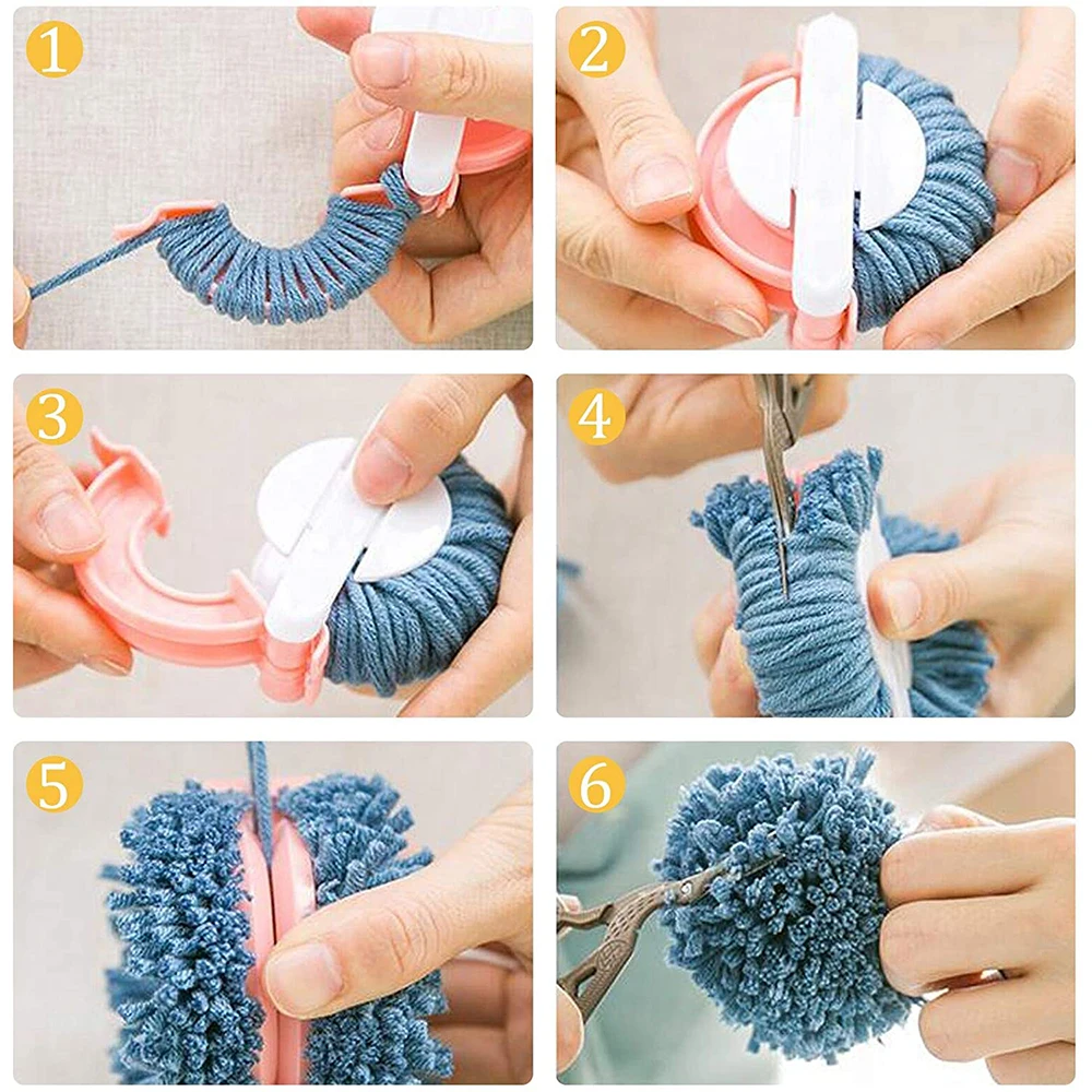 Pom-pom Maker 4 Sizes Pompom Maker Fluff Ball Weaver Needle DIY