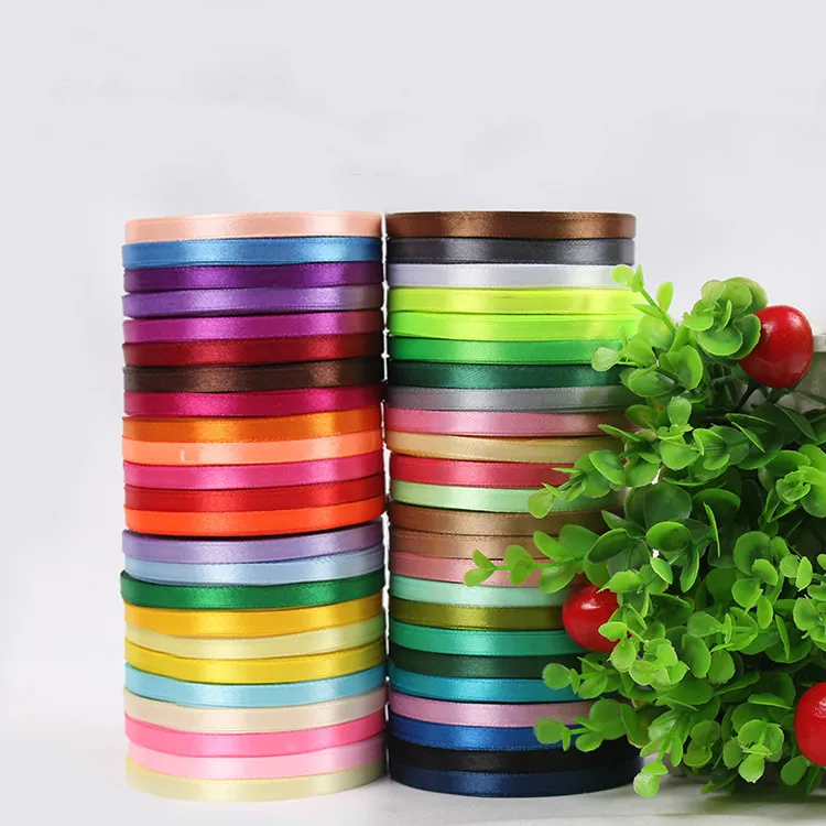 6mm 22 Meters Single Face Satin Ribbon Wholesale Gift Packing Christmas