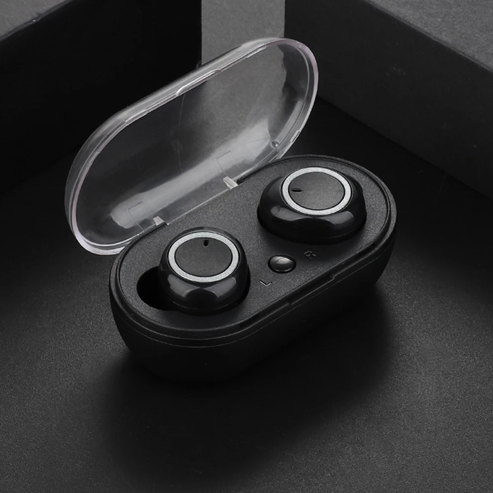 HANGRUI Bluetooth 5,0 Беспроводная Спортивная гарнитура TWS мини наушники в ухо 8D стерео двойные наушники зарядное устройство коробка с микрофоном Мобильная мощность - Цвет: Color 1