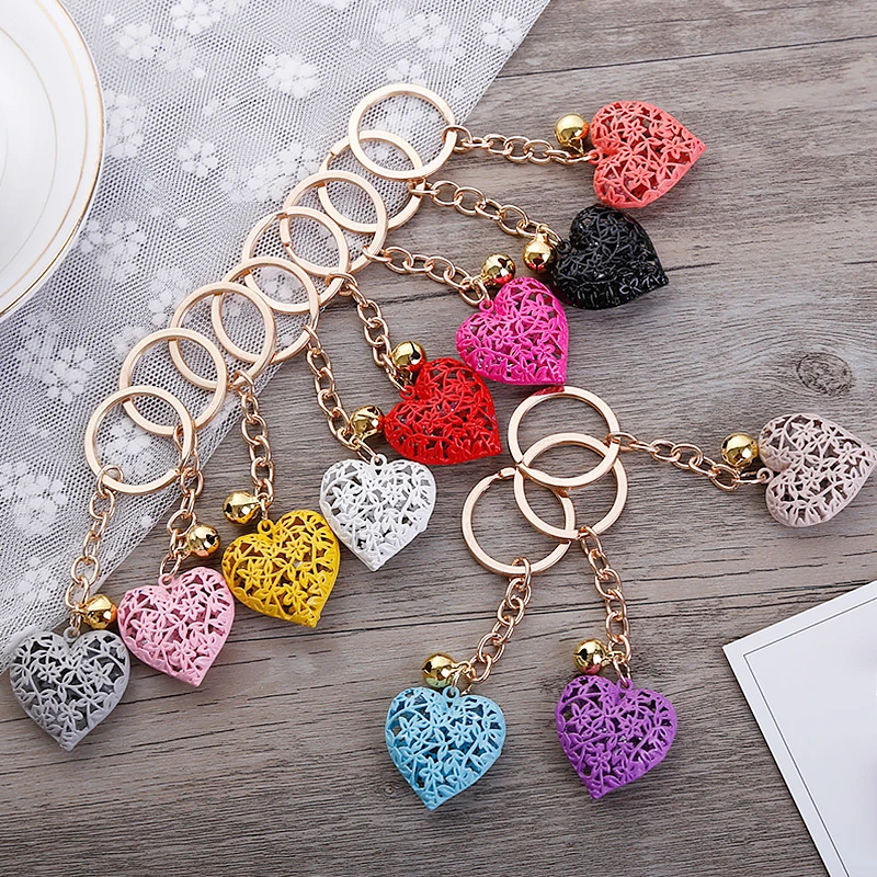 Llaveros de corazón hueco para bolso, de coche, cadena, adornos, regalo, 20 unids/lote|Llaveros| - AliExpress