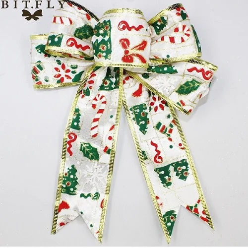 Sliver 20x20 см новогодняя елка Декоративный бант Xmas DIY декоративный бант-кулон-узел подарок Санта-Клауса год домашнее украшение поставки - Цвет: Sliver