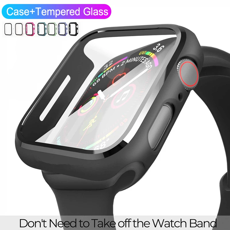 360 Полное Защитное стекло для Apple Watch серии 5 4 3 2 1 матовый пластиковый бампер рамка