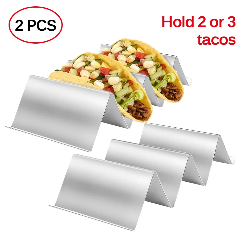 2 шт. Taco Держатель подставка упаковка, нержавеющая сталь Taco подставка лоток для духовки мягкий или жесткий Тако грузовик лоток кухня выпечки аксессуары - Цвет: as shown