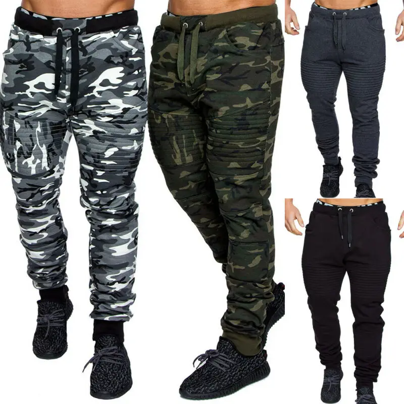 Fashion Mens Camouflage Casual Sports Pants Leggings Fitness Gym Jogger