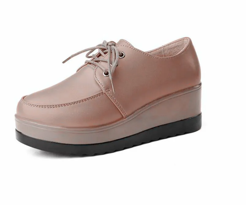 

women's shoes leather bottom Lace-up women's casual shoes