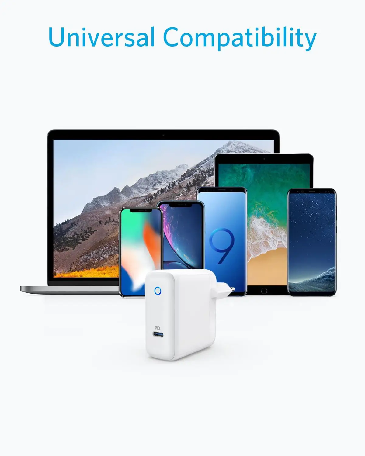 Зарядное устройство Anker PowerPort Speed 1 USB Type C 30 Вт для HTC 10 Nexus LG Pixel Samsung W700 MacBook iPad и т.