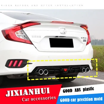 

For Civic Body kit spoiler 2016-2018 For Honda Civic HSK ABS Rear lip rear spoiler front Bumper Diffuser Bumpers Protector