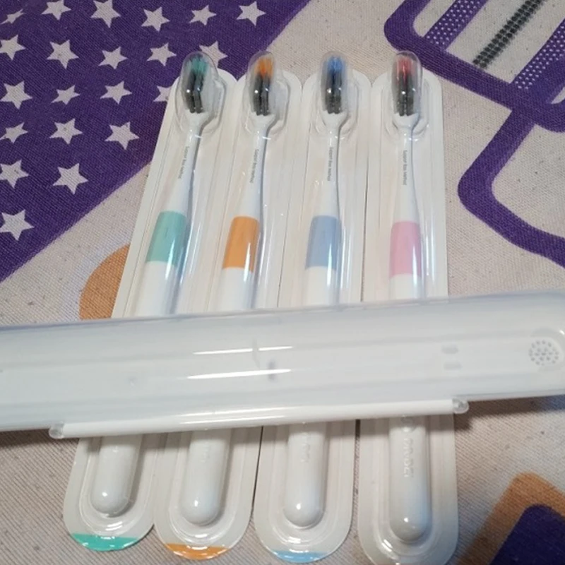 Оригинальная зубная щетка Xiaomi, 4 штуки, цветная, свежая, для взрослых, с коробкой для путешествий, оригинальная зубная щетка Xiaomi