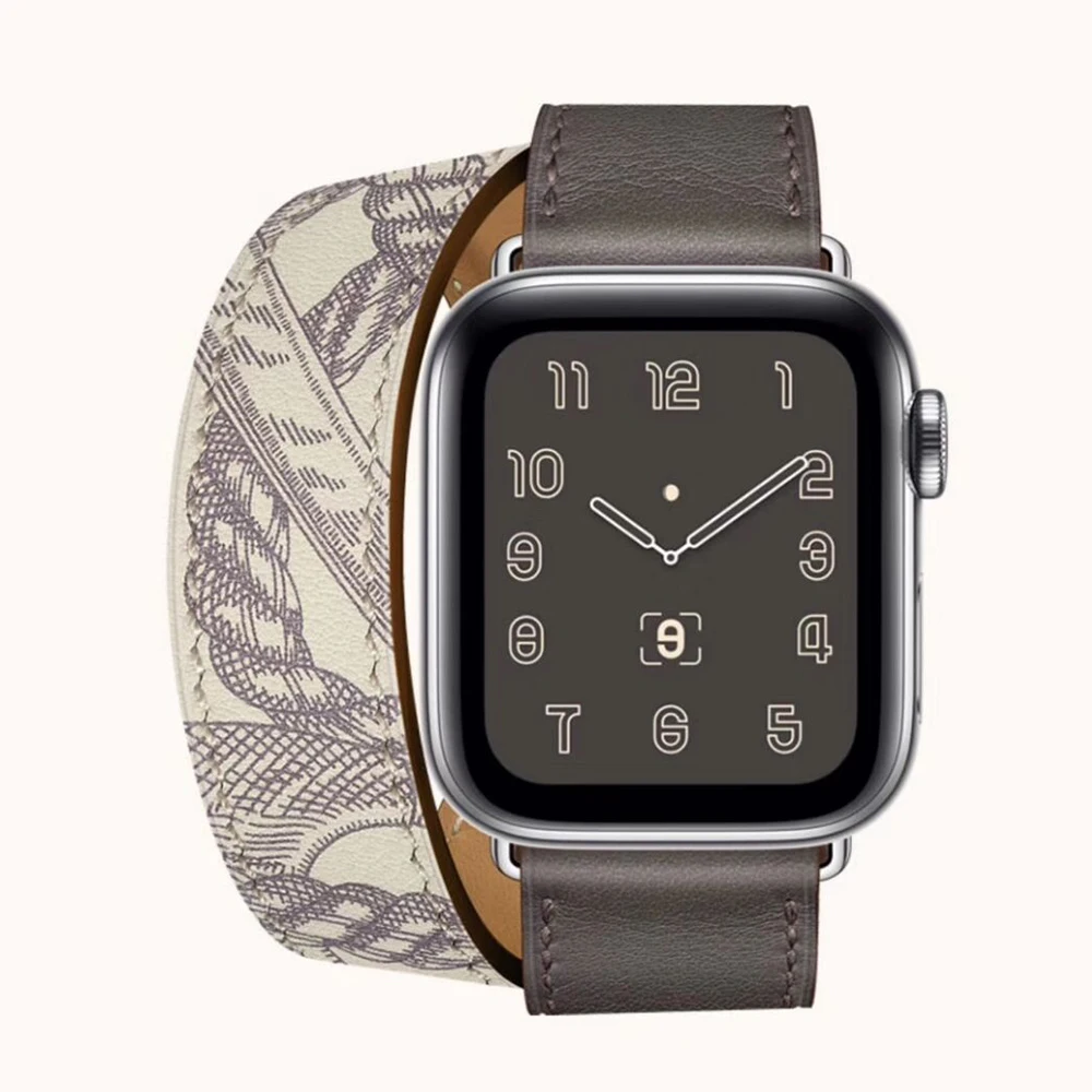 Ремешок из натуральной кожи для iWatch Series 5, 4, 44 мм, 40 мм, ремешок для Apple Watch 3, 2, 1, 42 мм, 38 мм