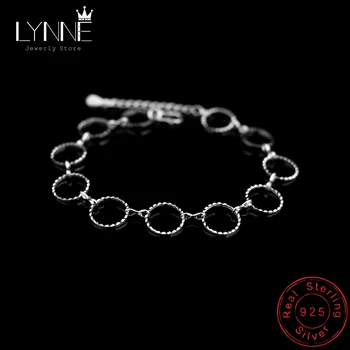 

New Fashion 925 Sterling Silver Hollow Circle Bracelets Ethnic Style 10mm Round Link Chain Bracelet For Women Hand Jewelry Gift
