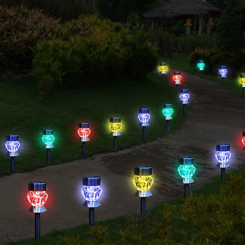 Solar Light 4 Pcs Security Street Path Way Ground Lamp Durable Colorful Color IP65 Waterproof Home Gutter Eco-Friendly Outdoor