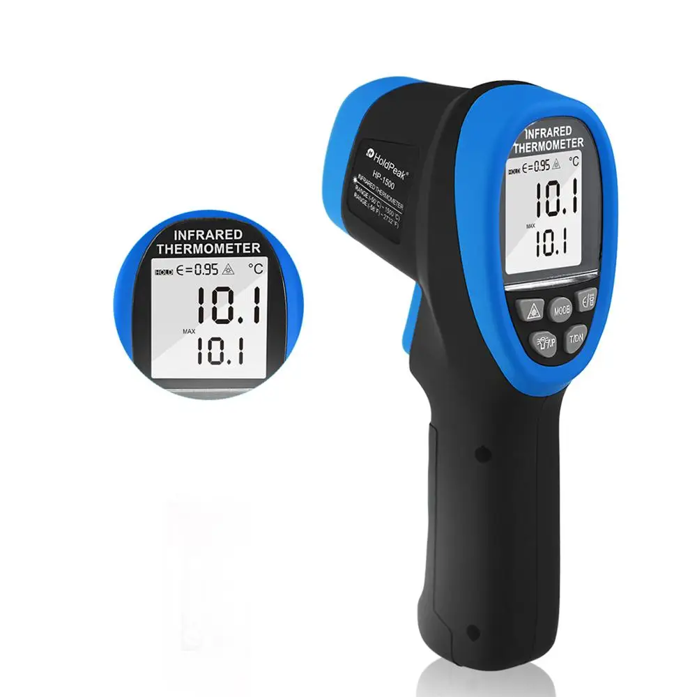 Double Laser HoldPeak HP-1500 Digital Infrared Thermometer -50~1500 Non Contact Temperature Meter Gun Laser Termometro Pistola