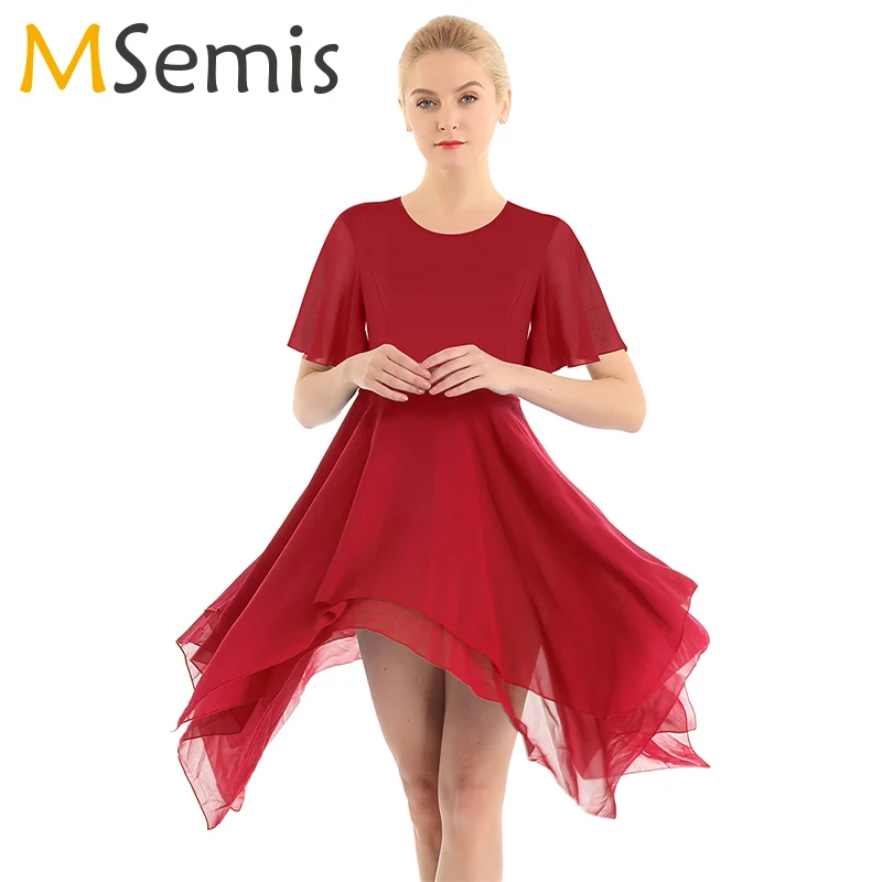 Женское балетное платье асимметричный танцевальный костюм из лайкры