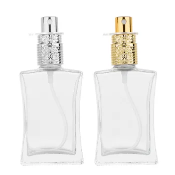 

2020 new 100pcs 50ml transparent Glass Perfume Bottles Empty Spray Atomizer Refillable Bottle Scent Case with Travel Portable