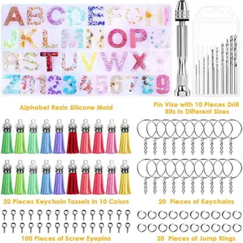 

1 Set Crystal Epoxy Resin Mold Alphabet Letter Number Pendants Casting Silicone Mould DIY Crafts Keychain Making Tool