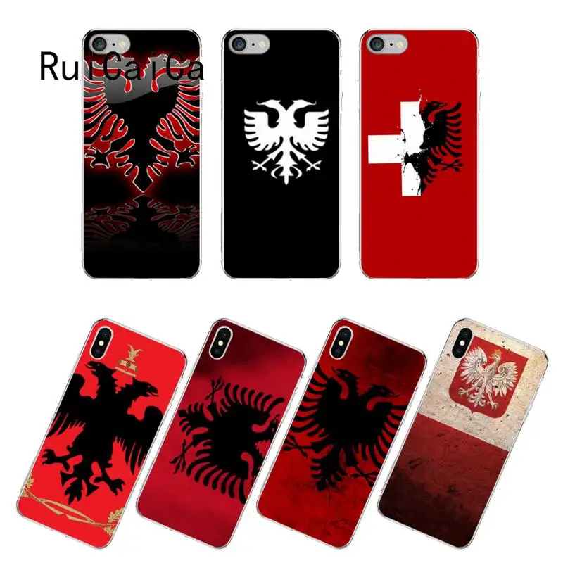 Чехол RuiCaiCa с албанским флагом России чехол для телефона iPhone 12 8 7 6 6S Plus X XS MAX 5 5S SE XR 11