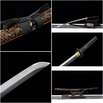 

Handmade Full Tang Katana Japanese Samurai Sword Spring Steel Blade Chinese Lacquer Wood Saya