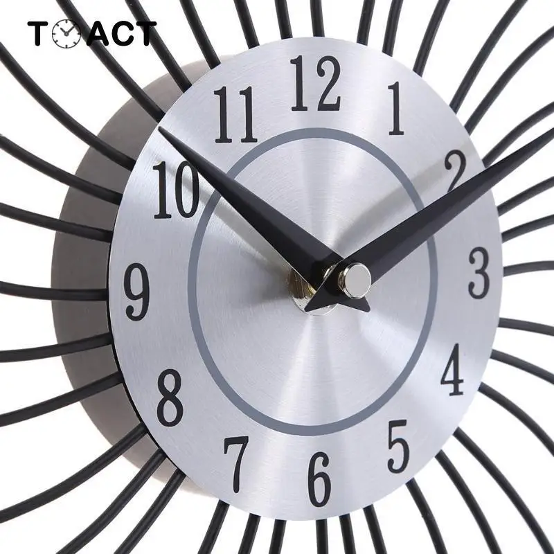33 см винтажные металлические хрустальные солнечные часы Роскошные Алмазные большие настенные часы Морден дизайн тихие часы для домашнего декора