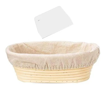 

10 Inch Oval Shaped Bread Banneton Proofing Basket - Baking Dough Bowl Gifts for Bakers Proving Baskets for Sourdough Lame Bread