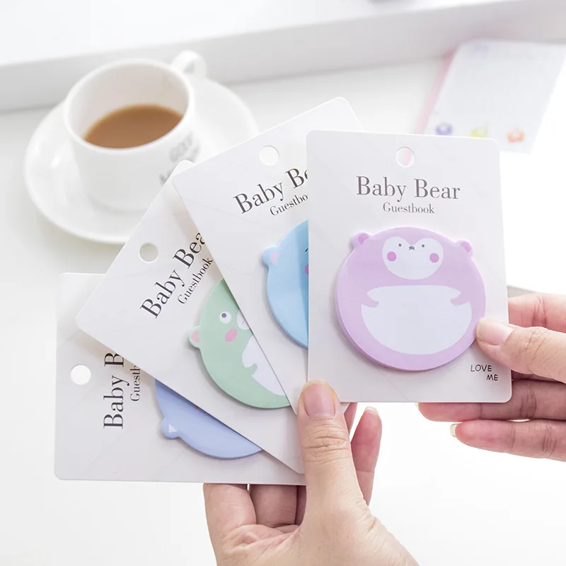 

Cute Cartoon Bear Decoration Memo Pad Lovely Animal Stationery Portable Note For Student Novelty Gift Office School Supplies