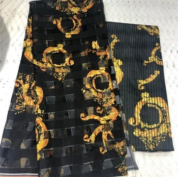 

Modal Organza Satin Silk Fabric African Soft Wax Print Fabric 2 yard chiffon 4 yard audel modell Imitated Ankara Fabric 010501