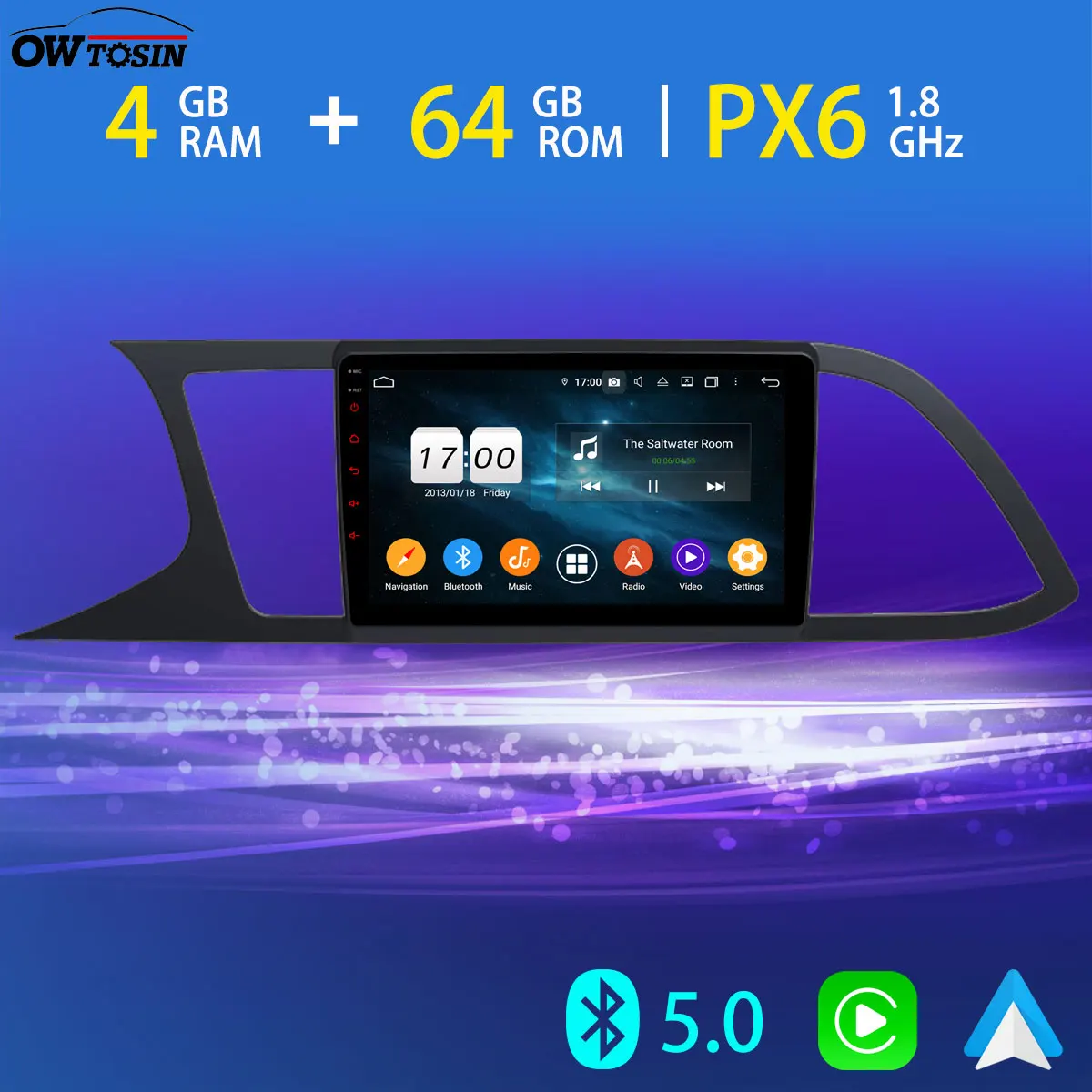 4G LTE PX6 + 64G Автомобильный мультимедийный плеер для Seat Leon 2013 2018 Android 10 GPS радио Bluetooth 5
